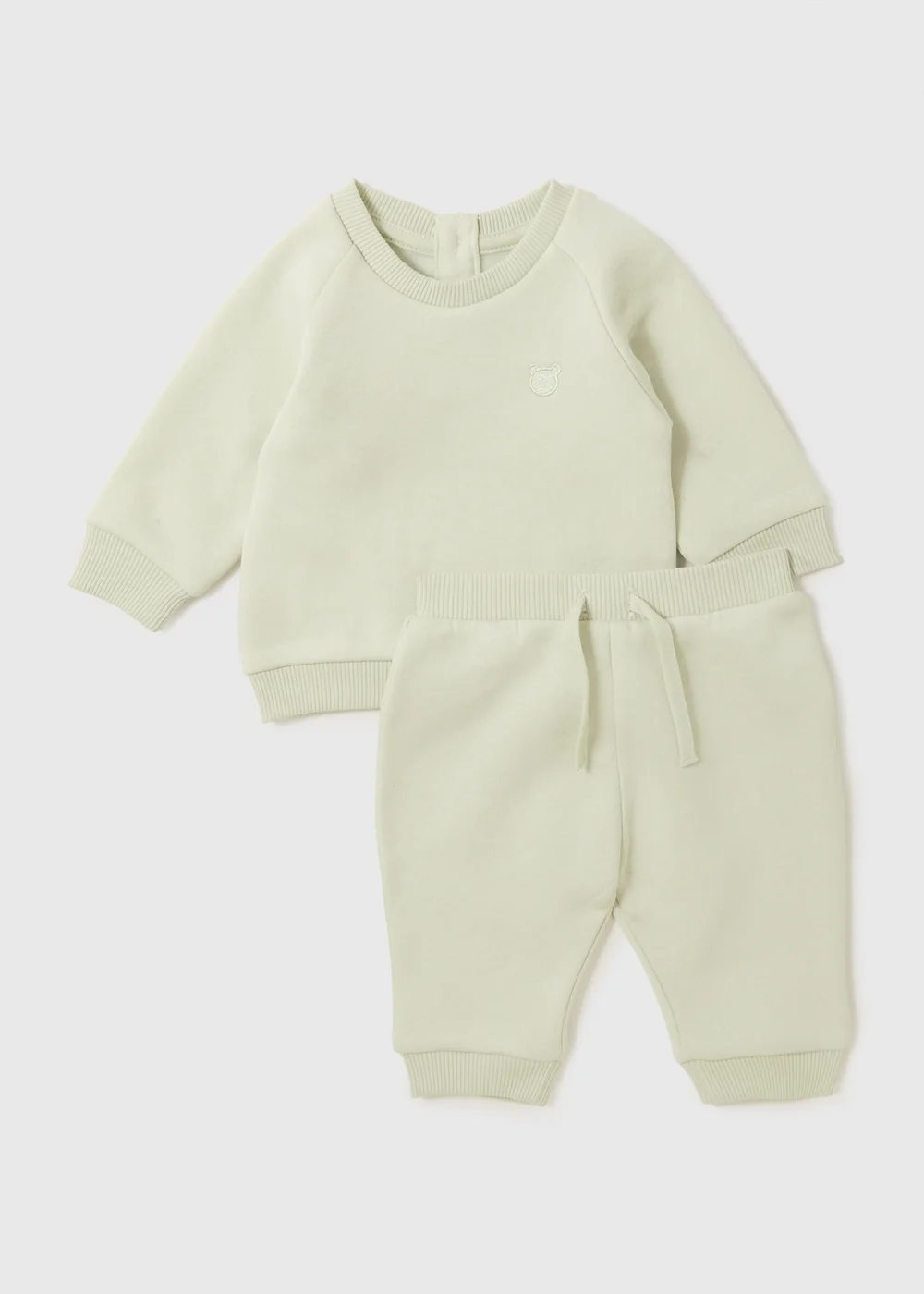 Baby Sage Green Sweatshirt & Jogging Bottom Set (Newborn-23mths) - 0-3 months Image 1