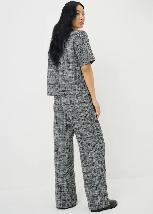 Black Textured Wide Leg Co Ord Trousers - 22/L33 Image 3