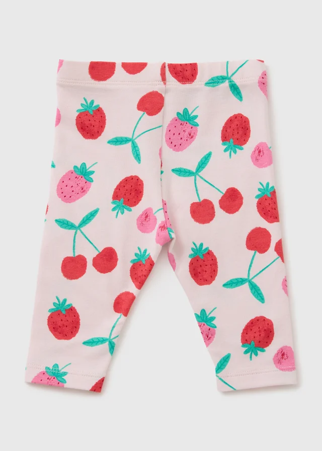 Girls Pink Fruit Leggings (Newborn-23mths)