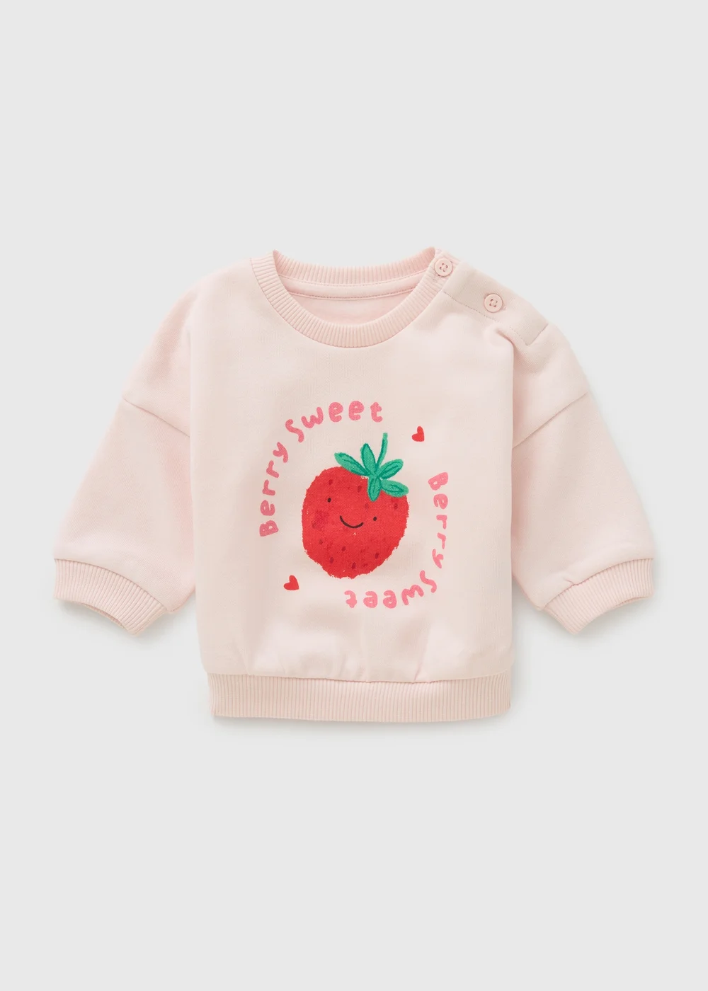 Girls Pink Berry Sweet Sweatshirt (Newborn-23mths) - 0-3 months Image 1