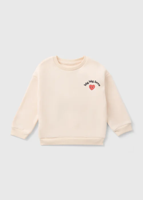 Kids Cream Big Love Valentine's Mini Me Sweatshirt (1-10yrs) - 1-1.5 Yrs Image 1