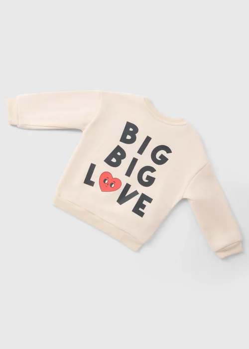 Kids Cream Big Love Valentine's Mini Me Sweatshirt (1-10yrs) - 1-1.5 Yrs Image 2