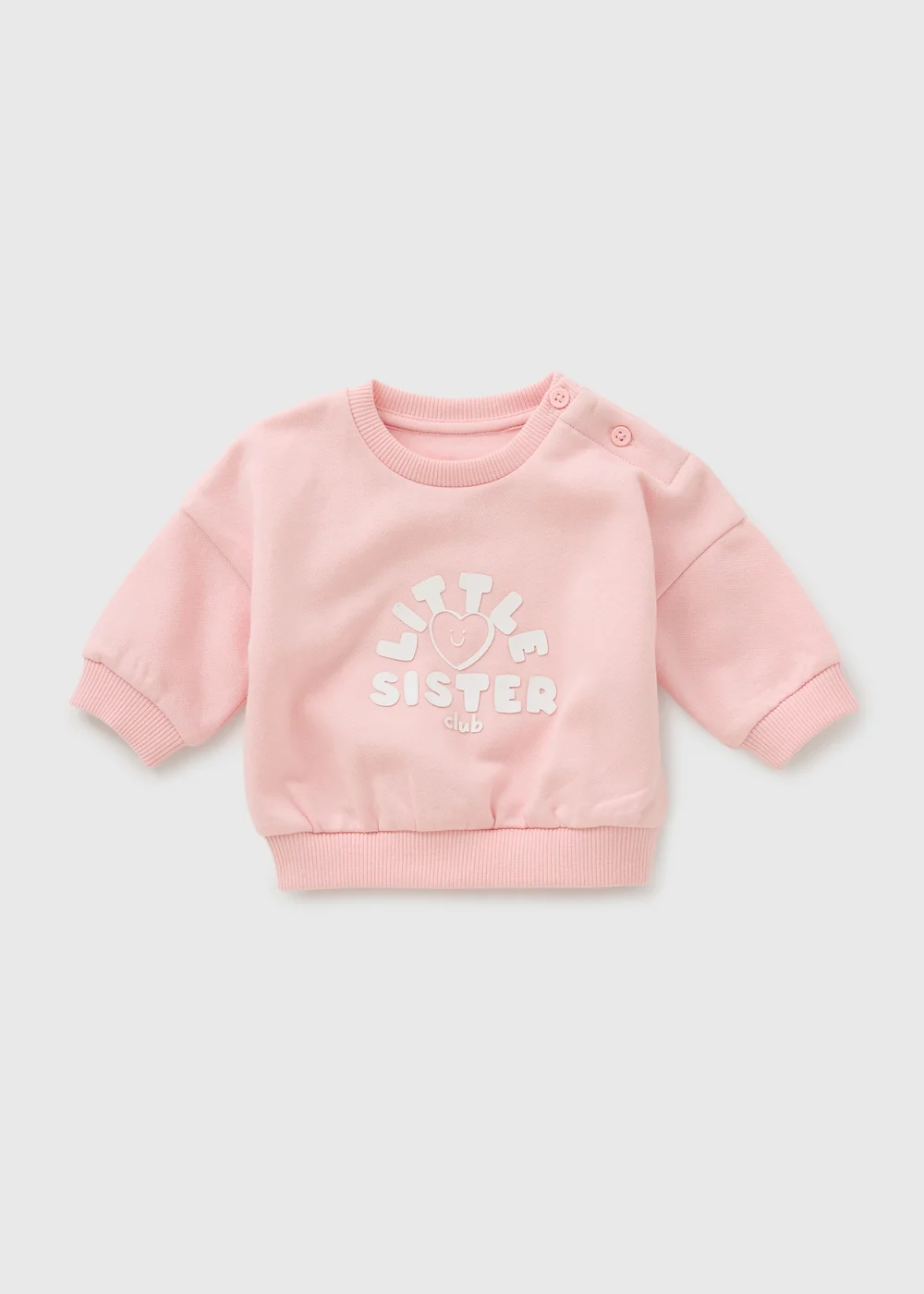 Baby Pink Little Sister Sweatshirt (Newborn-23mths) - 0-3 months Image 1