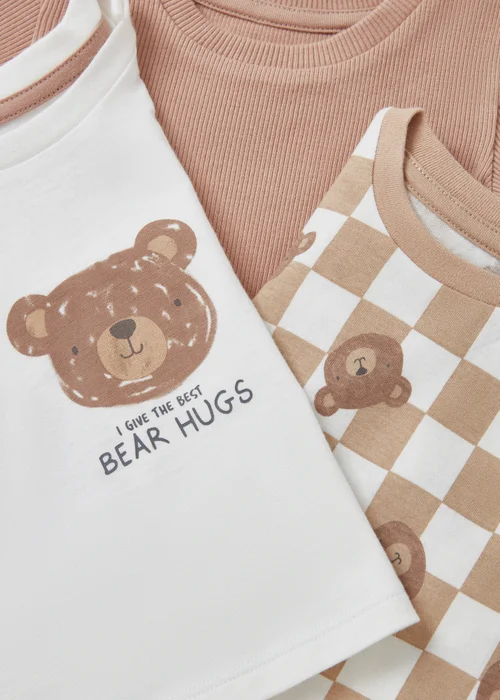 3 Pack Baby Brown Bear Tops (Newborn-23mths) - 0-3 months Image 2