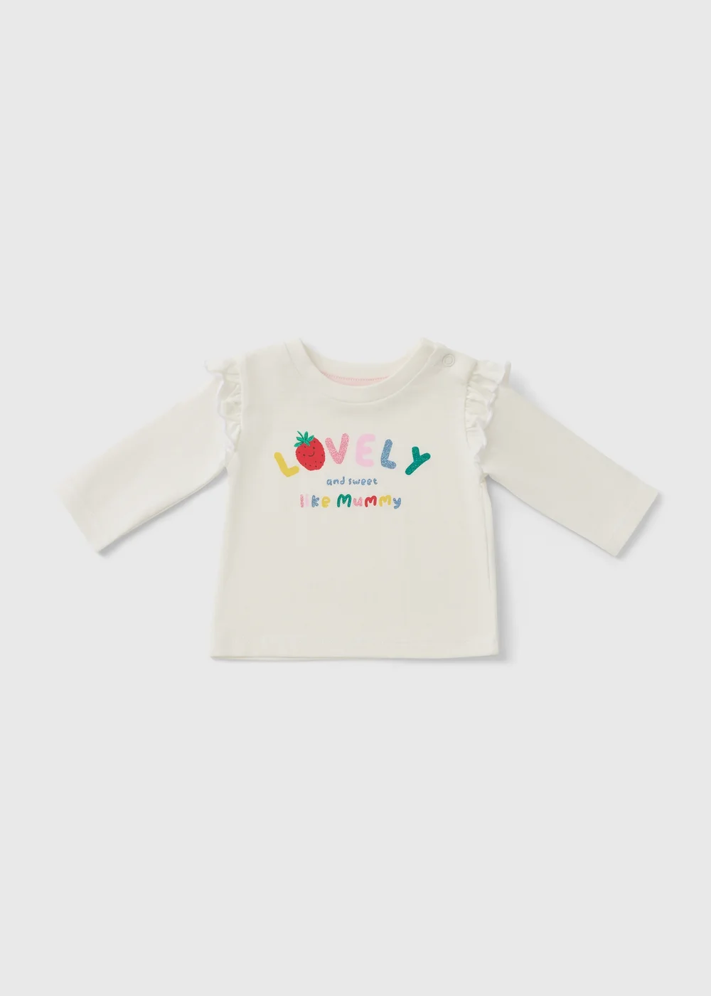 Baby White Long Sleeve Lovely Mummy T-Shirt (0-23mths) - 0-3 months Image 1