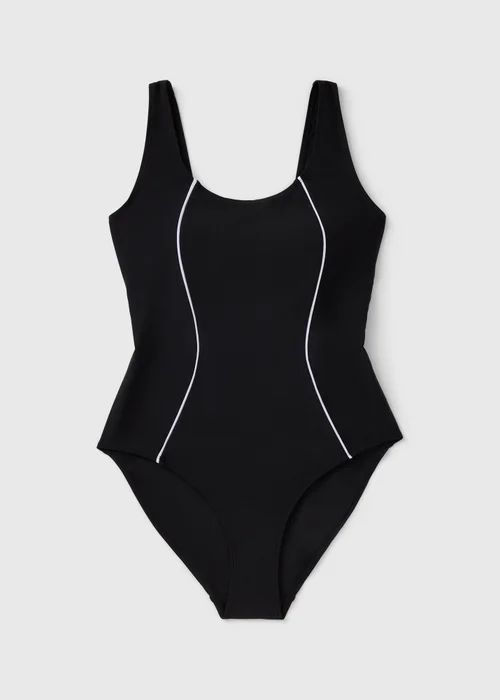 Souluxe Black Contrast Taping Swimsuit - 8 Image 3