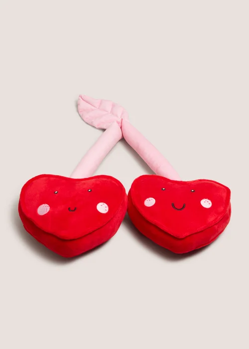 Red Cherry Heart Shaped Cushion Image 1