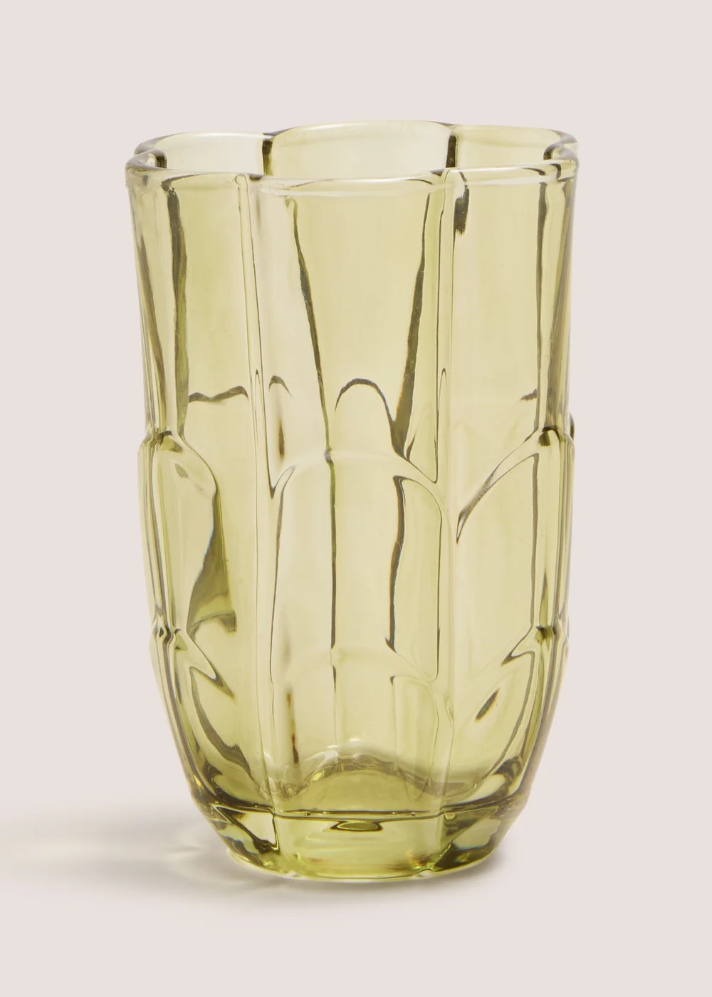 Green Floral Glass Tumbler Image 1