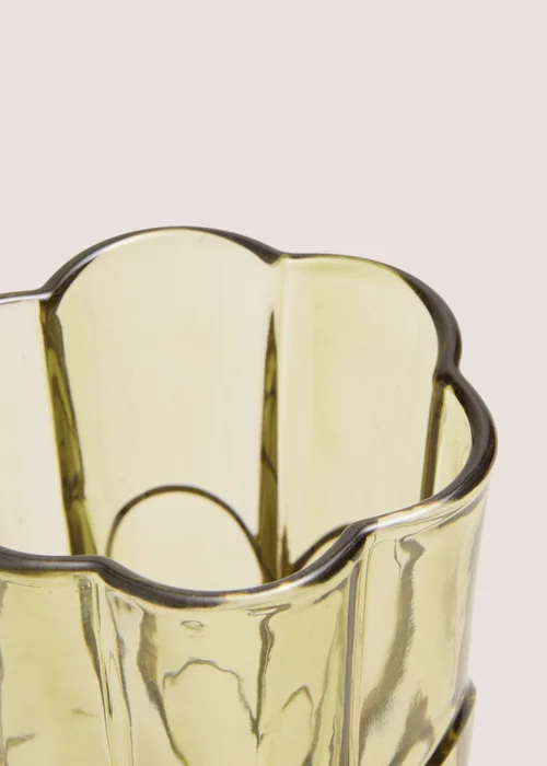 Green Floral Glass Tumbler Image 2