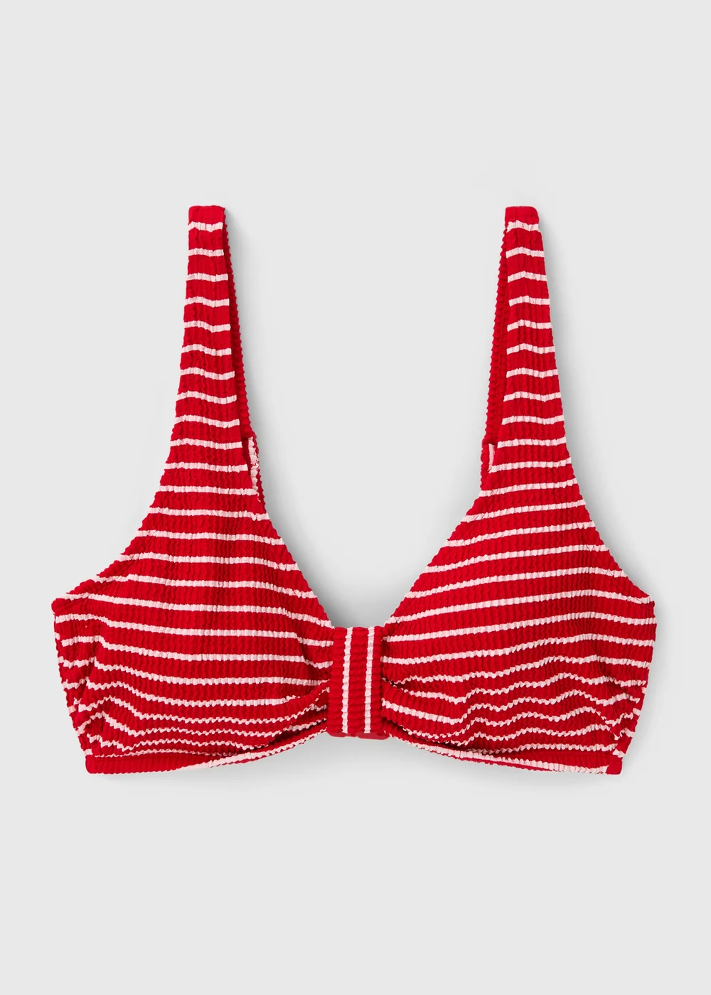 DD+ Red Stripe Knot Bikini Top - 32DD Image 3