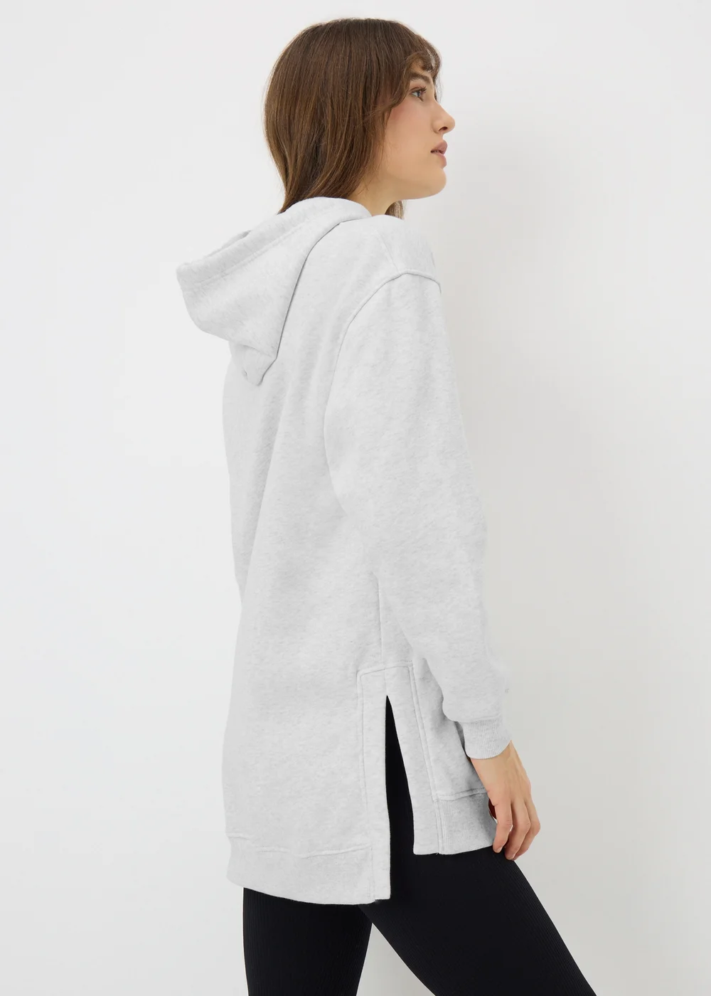 Grey Longline Hoodie - S Image 2