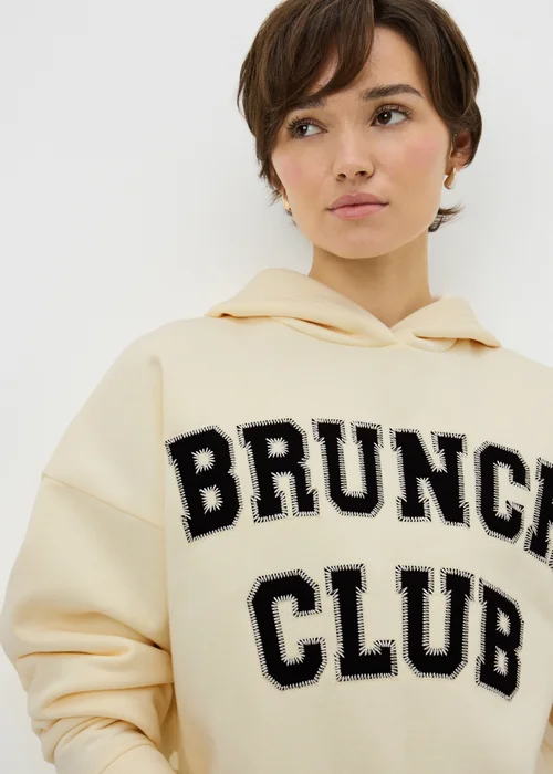 Cream Brunch Club Hoodie - XS Image 1