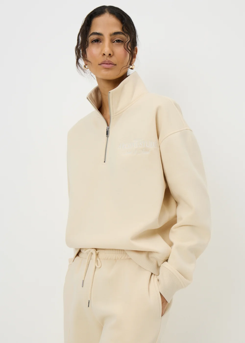 Buttermilk Half Zip Co Ord Sweatshirt - XS Image 1