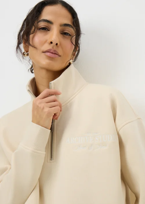 Buttermilk Half Zip Co Ord Sweatshirt - XS Image 2