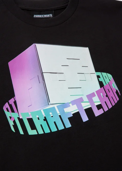 Minecraft Boys Black Graphic T-Shirt (5-13yrs) - 5 Yrs Image 2