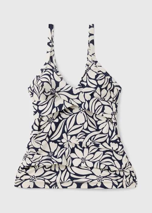 Navy Print Shapewear Tankini Top - 10 Image 3