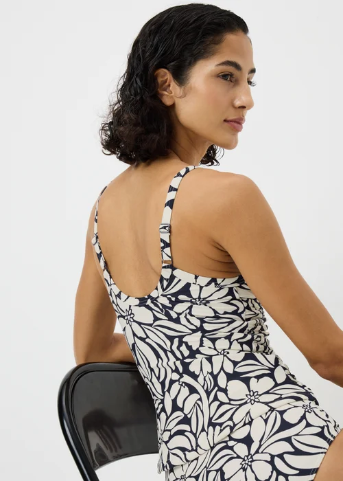 Navy Print Shapewear Tankini Top - 10 Image 2
