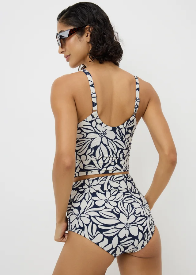 Navy Print Shapewear Bikini Bottoms
