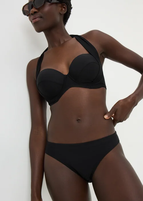 Black Shapewear Cupped Bikini Top - 32DD Image 1