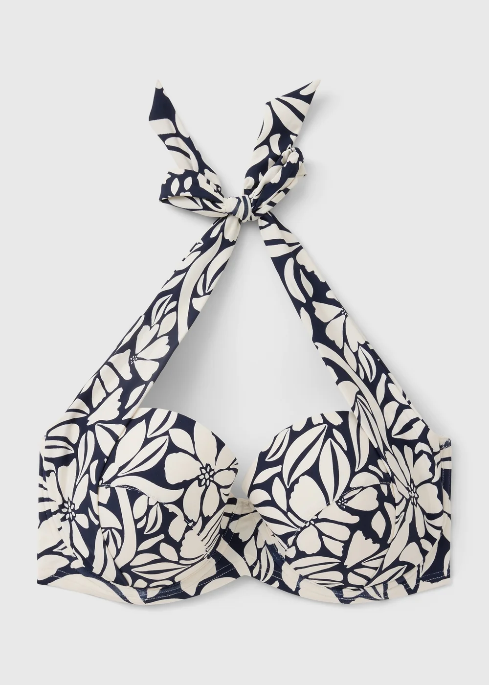 Navy Print Shapewear Cupped Bikini Top - 32A Image 3