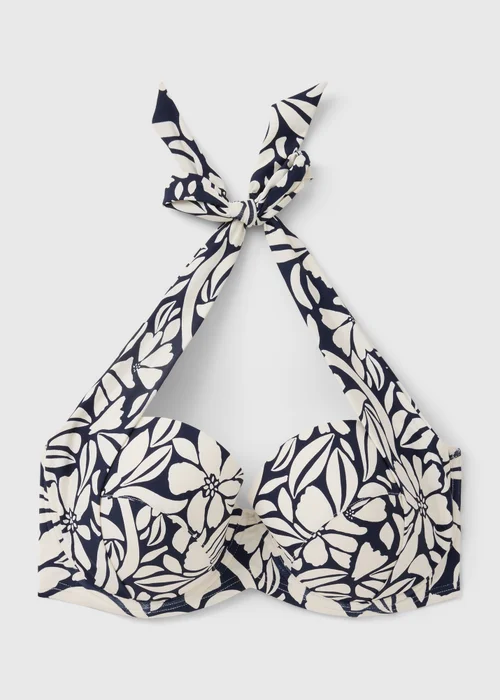 Navy Print Shapewear Cupped Bikini Top - 32A Image 3