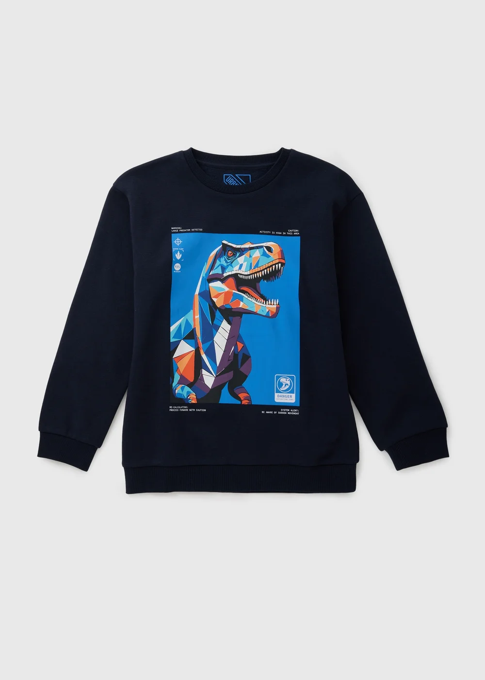 Boys Navy Coloured Dino Sweatshirt (7-15yrs) - 7 Yrs Image 1