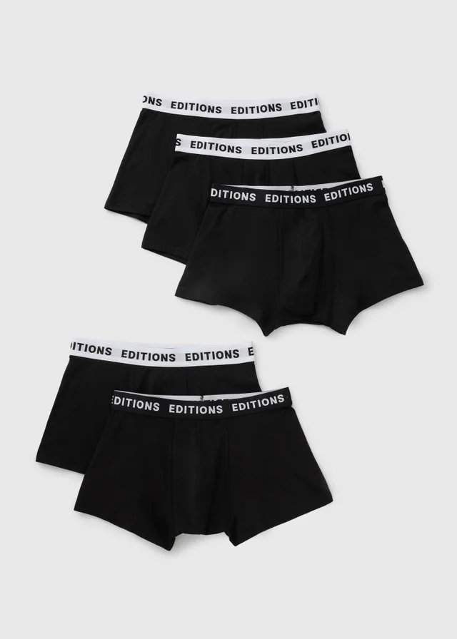 5 Pack Black Editions Waistband Hipsters