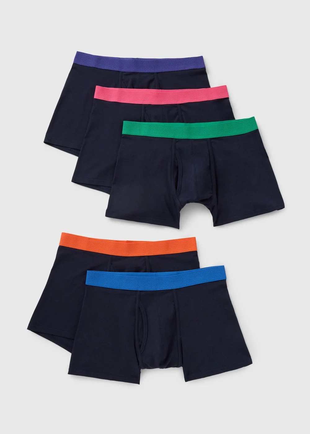 5 Pack Navy Neon Waistband Trunks - XXXL Image 1
