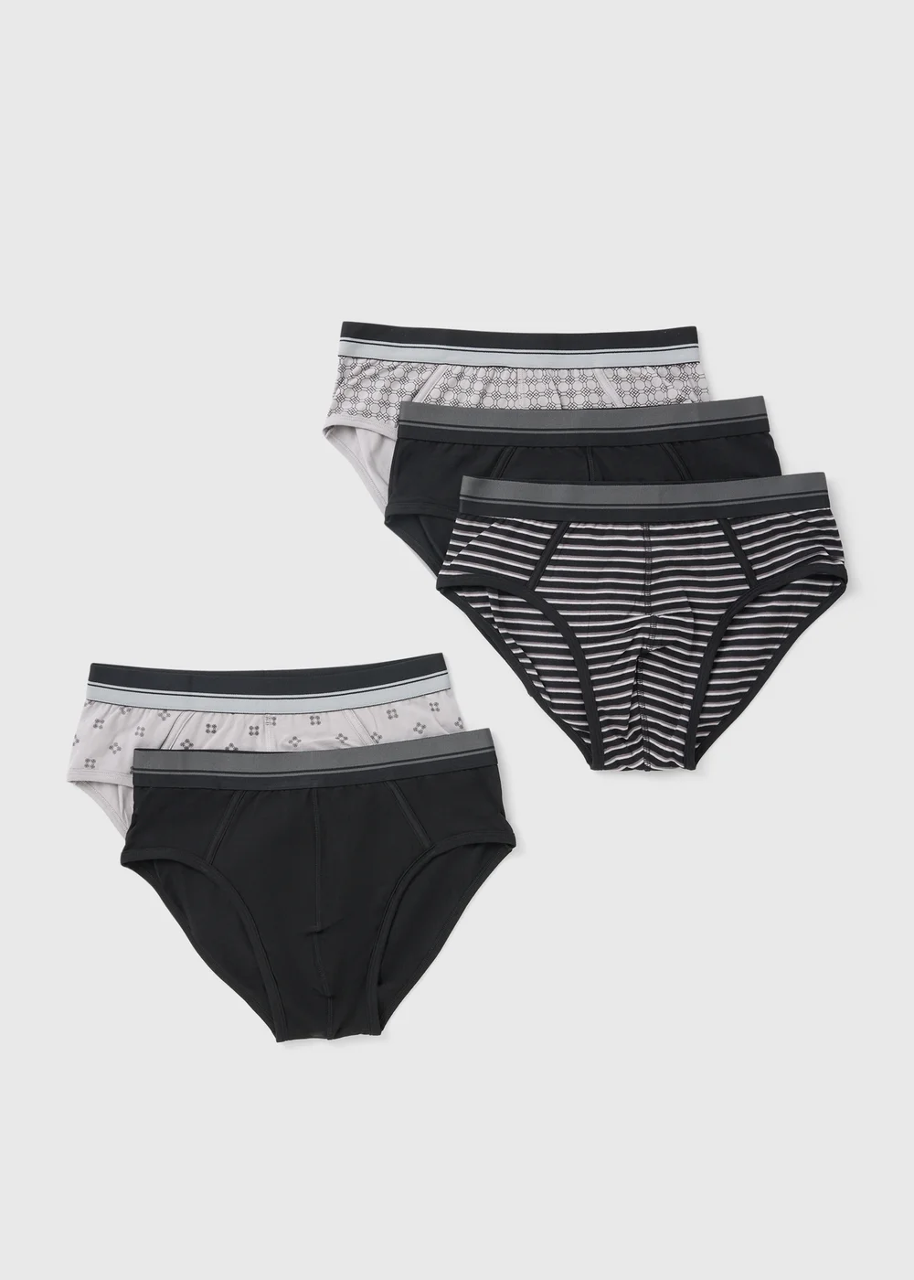 5 Pack Mono Patterned Briefs - S Image 1