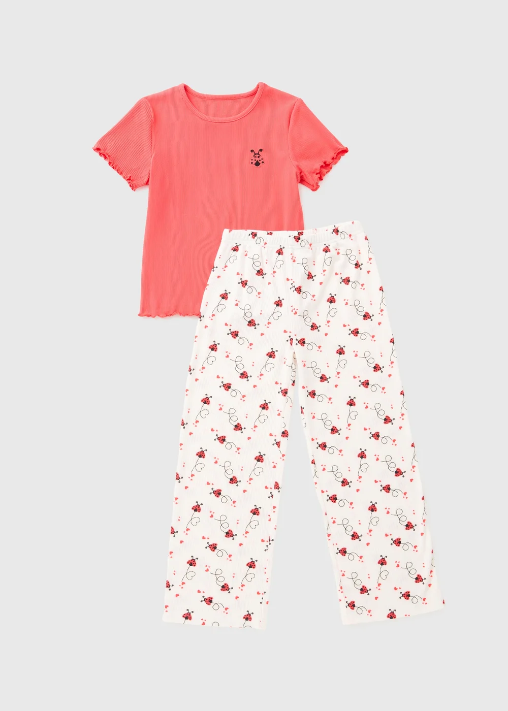 Girls White Ladybird Pyjama Set (7-13yrs) - Age 7 Years Image 1