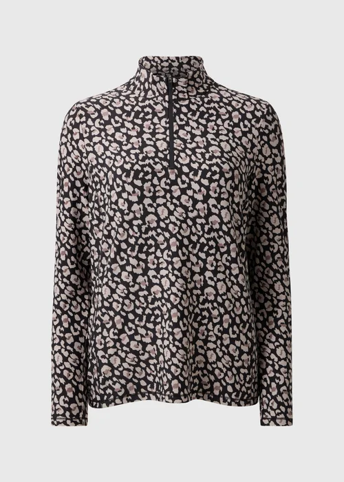 Souluxe Black Leopard Half Zip Top - XS Image 3