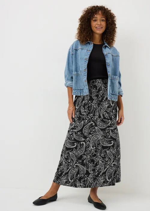 Black Paisley Flared Hem Skirt - 28 Image 1