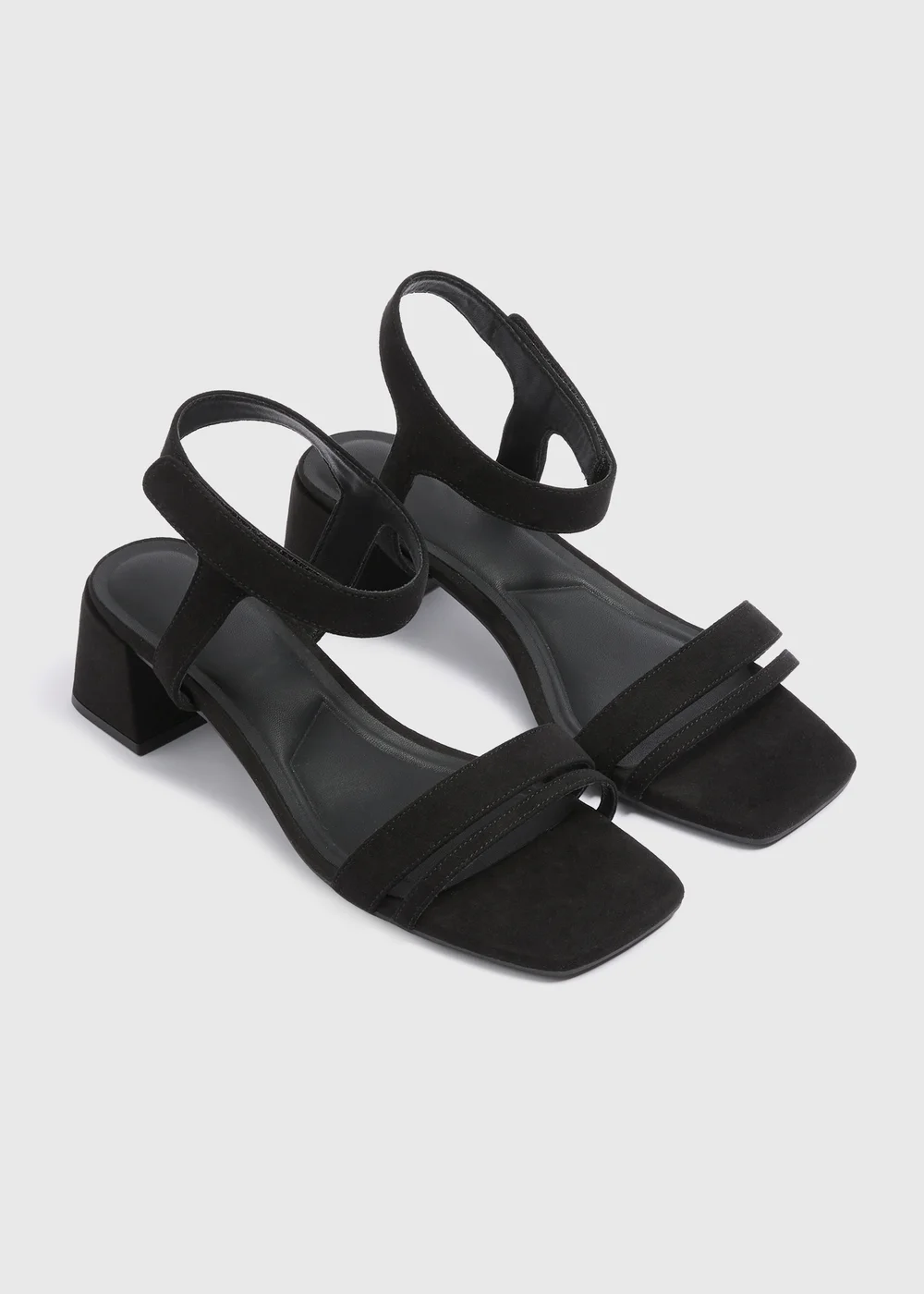 Black Wide Fit Block Heels - 3 Image 1