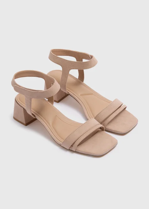 Taupe Wide Fit Block Heels - 5 Image 1