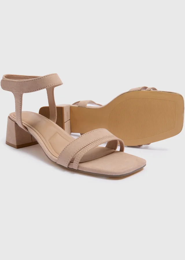 Taupe Wide Fit Block Heels