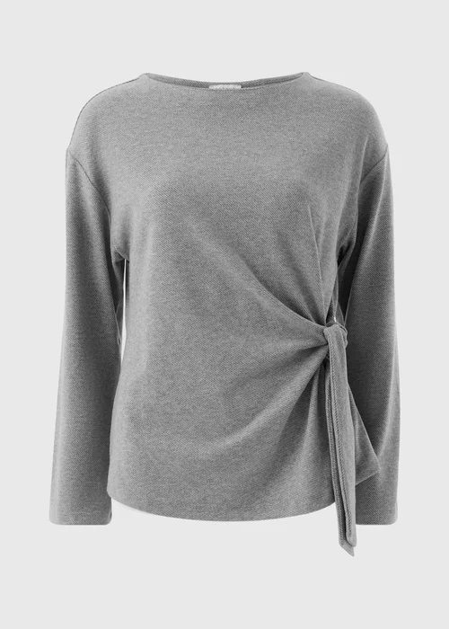 Grey Soft Touch Co Ord Side Tie Top - 12 Image 4