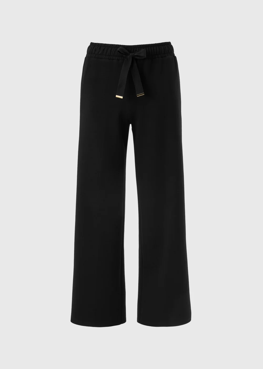 Black Scuba Wide Leg Co Ord Trousers - 16/L31 Image 3
