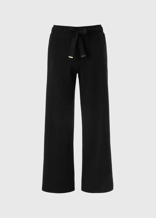 Black Scuba Wide Leg Co Ord Trousers - 16/L31 Image 3