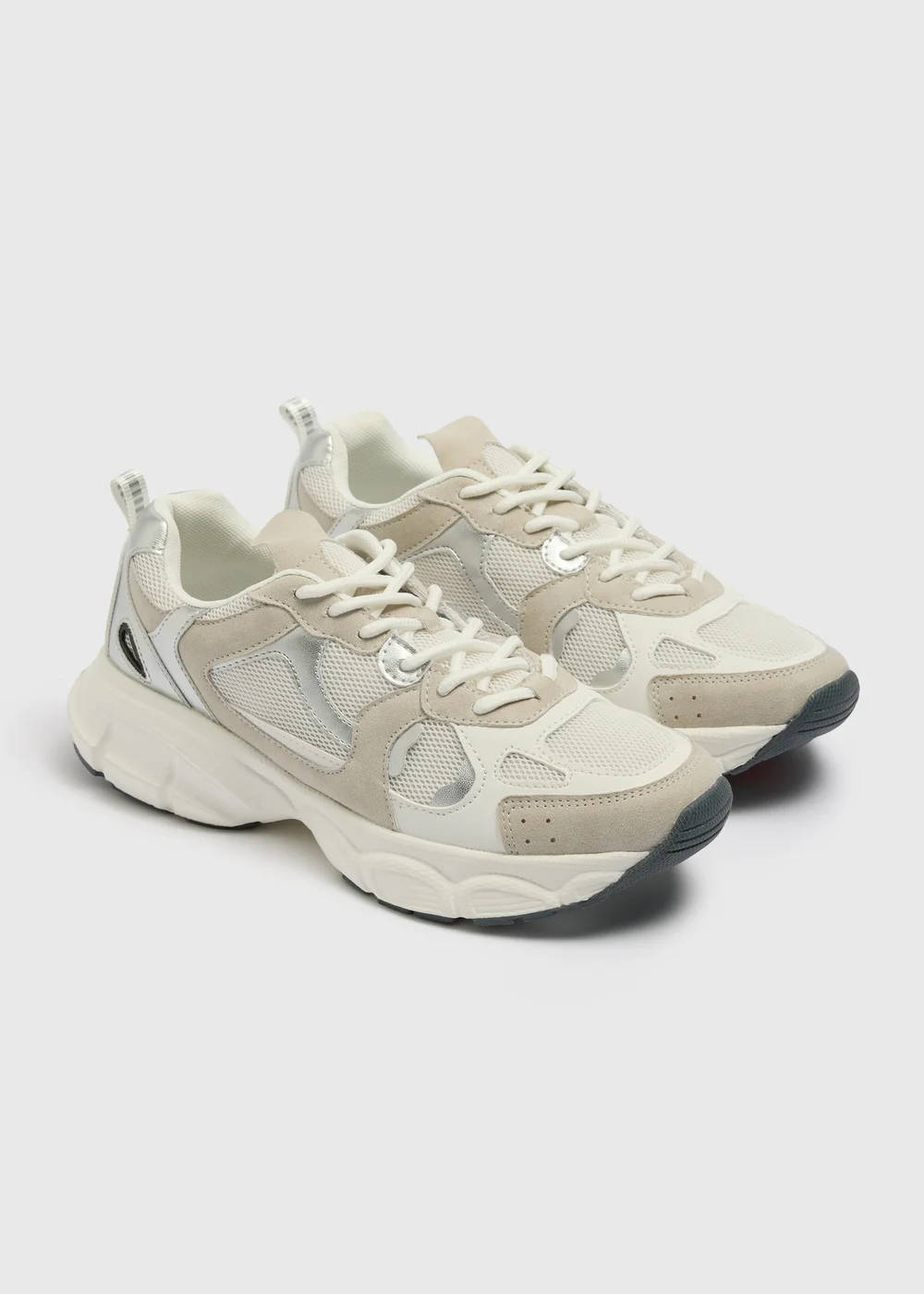 Grey/White Runner Trainers - Size 3 Image 1