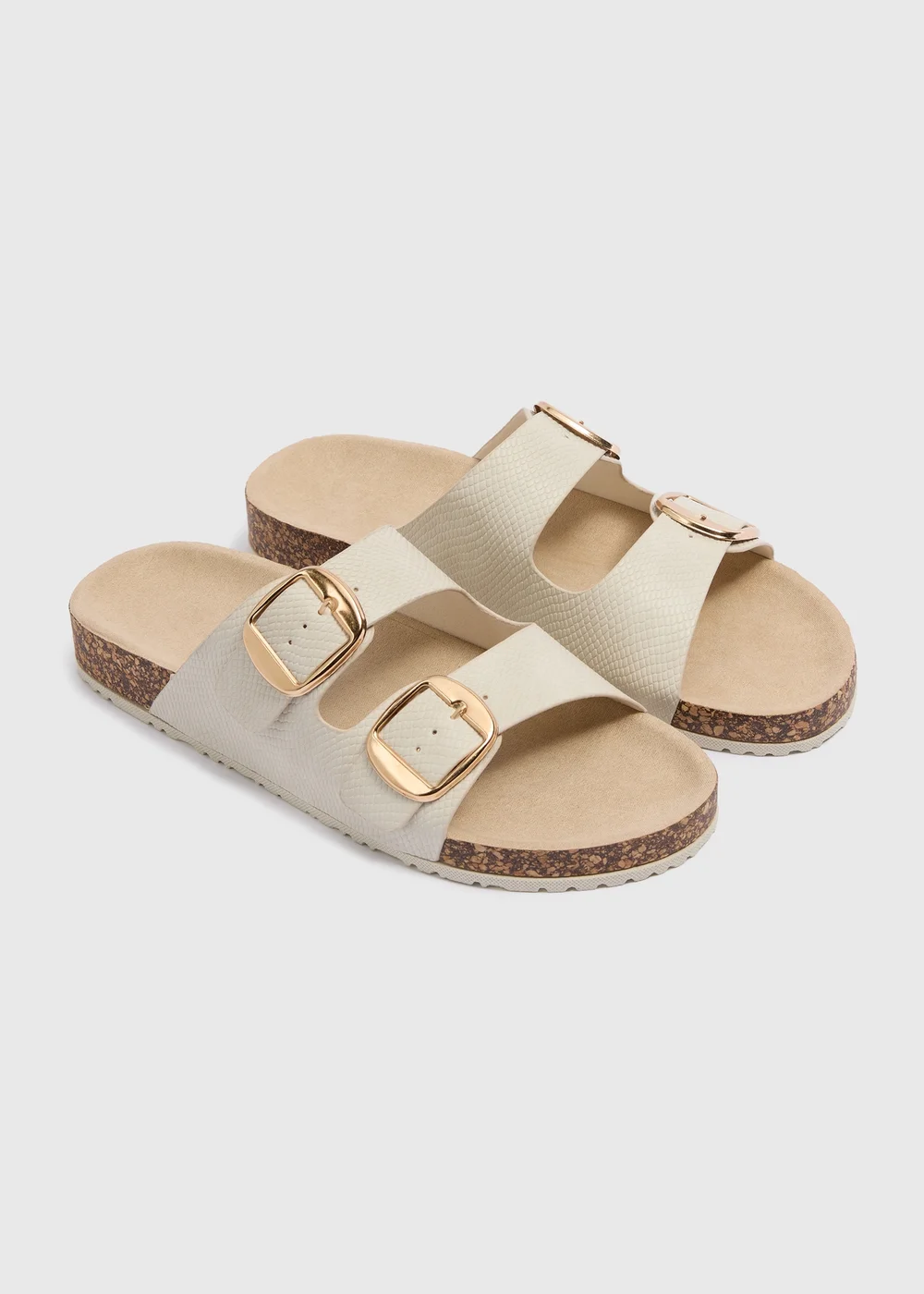 Stone Double Strap Buckle Sandals - 7 Image 1