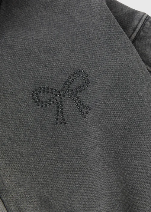 Girls Grey Acid Wash Zip Up Hoodie (7-15yrs) - 7 Yrs Image 2
