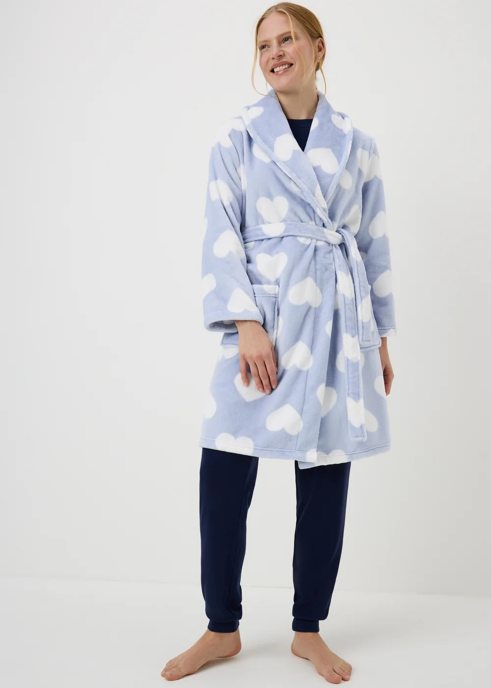 Blue Heart Dressing Gown - Extra small | Matalan Blue Heart Dressing Gown - Extra small | Matalan