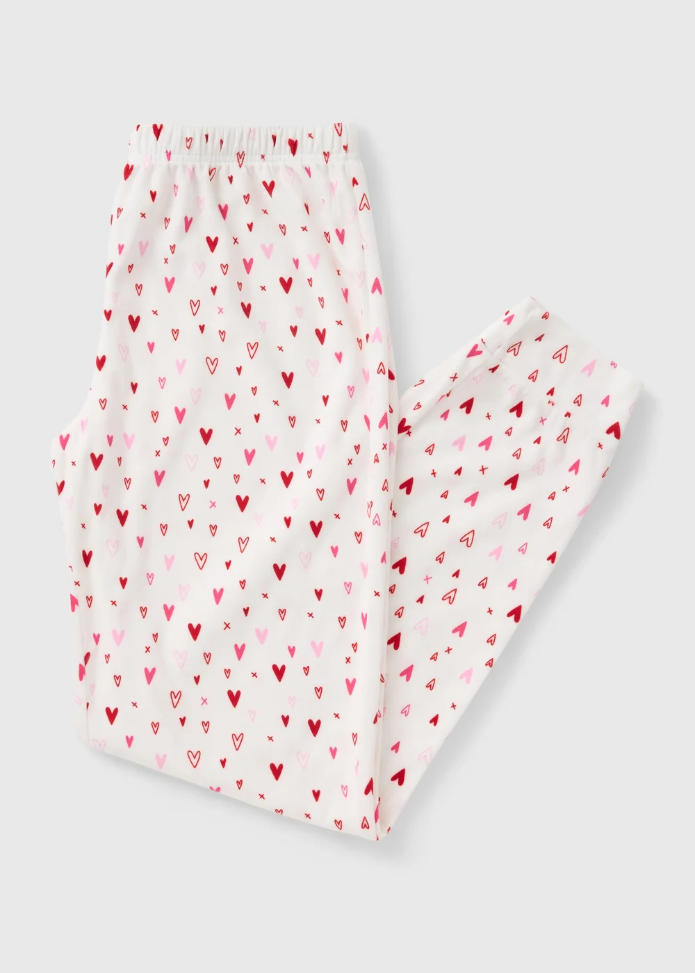 Cream Heart Fleece Pyjama Bottoms - Extra Large Image 3