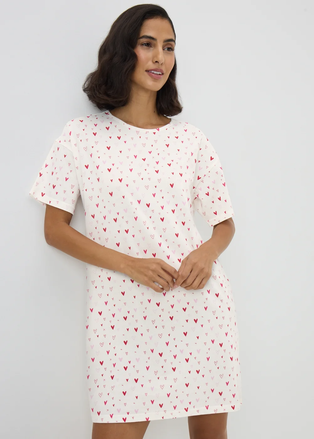 Cream Ditsy Heart Nightie - XXL Image 1