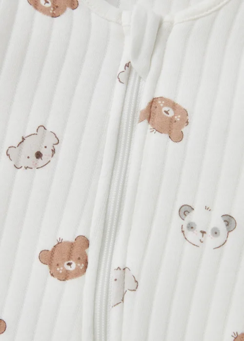 Baby White Bear Wadded Sleepsuit (Newborn-12mths) - Age 0 - 3 Months Image 2