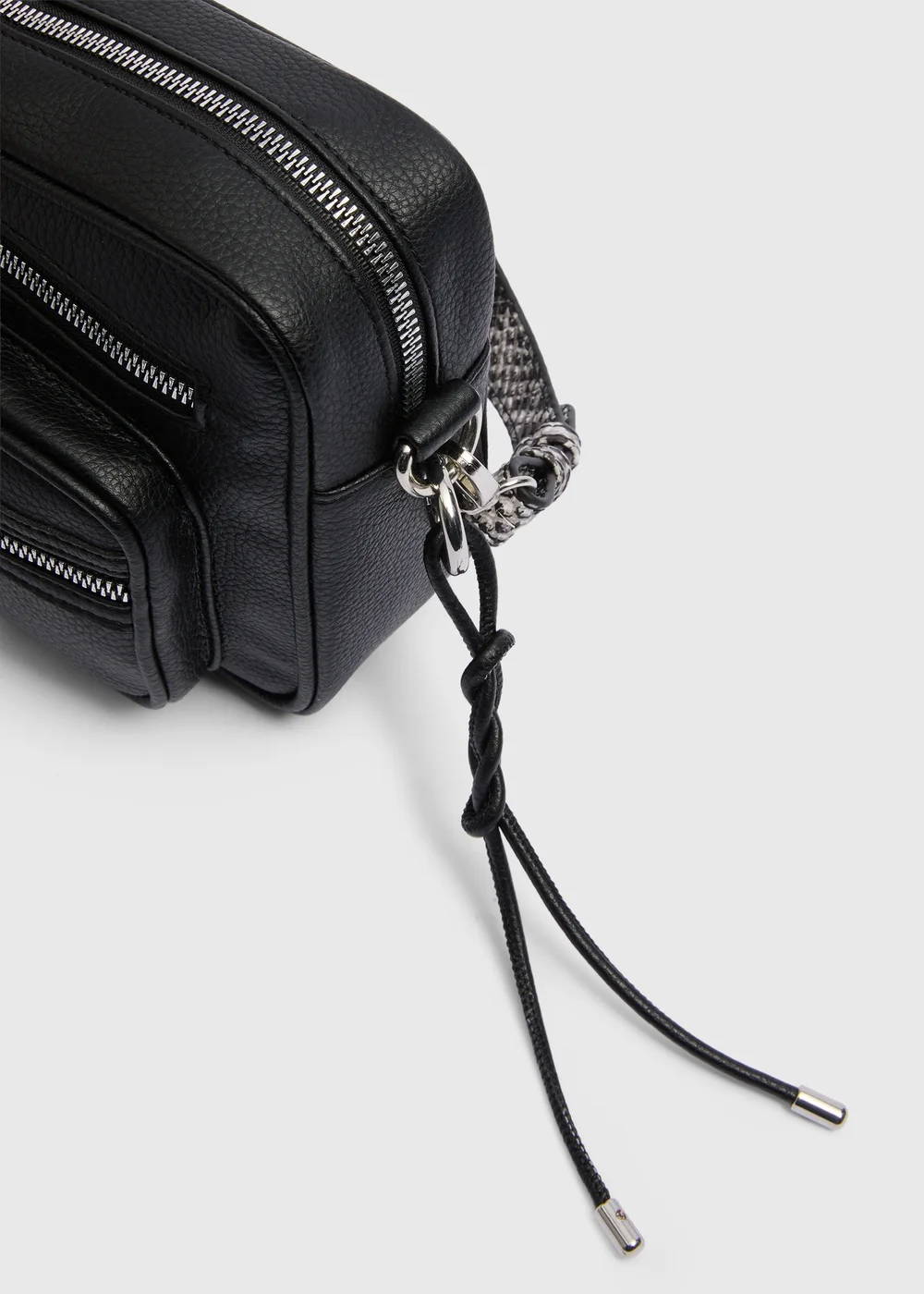 Black Zip Camera Bag - One Size Image 3