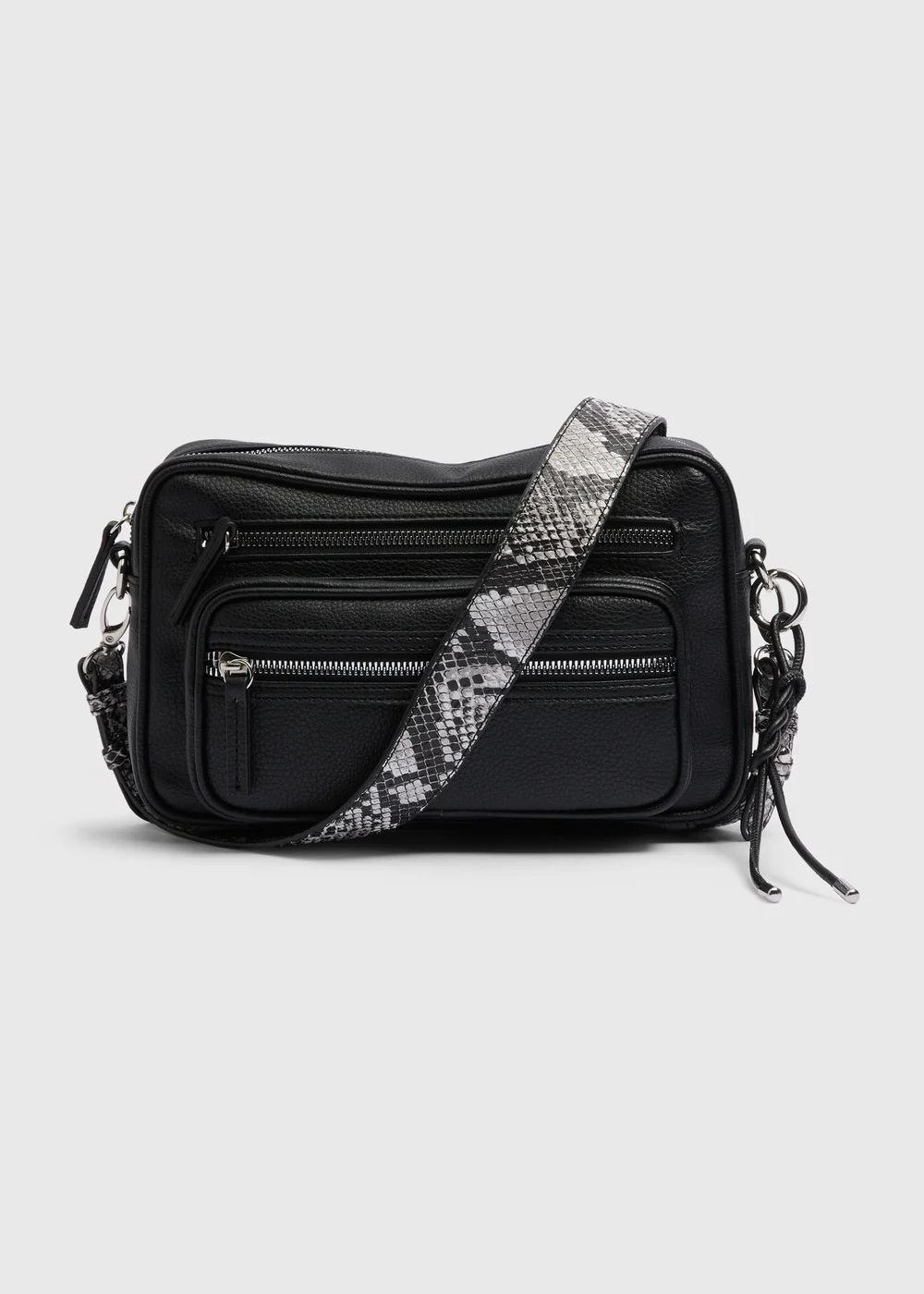 Black Zip Camera Bag - One Size Image 2