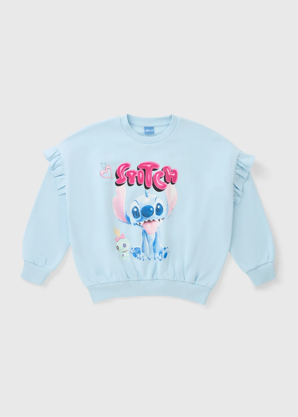 Disney Stitch Girls Blue Graphic Sweatshirt (4-13yrs) - 4 Yrs Image 1