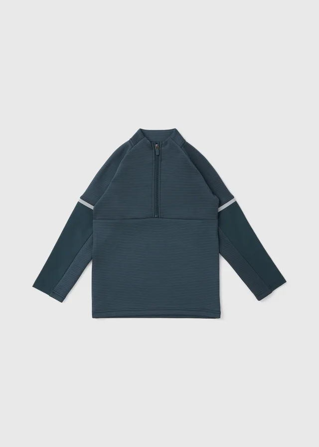 Boys Teal 1/4 Zip Scuba Top (7-15yrs)