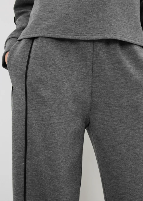 Charcoal Piped Scuba Wide Leg Co Ord Trousers - 22/L31 Image 3